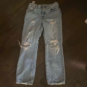 Levi’s 501 ripped loose fit jeans
